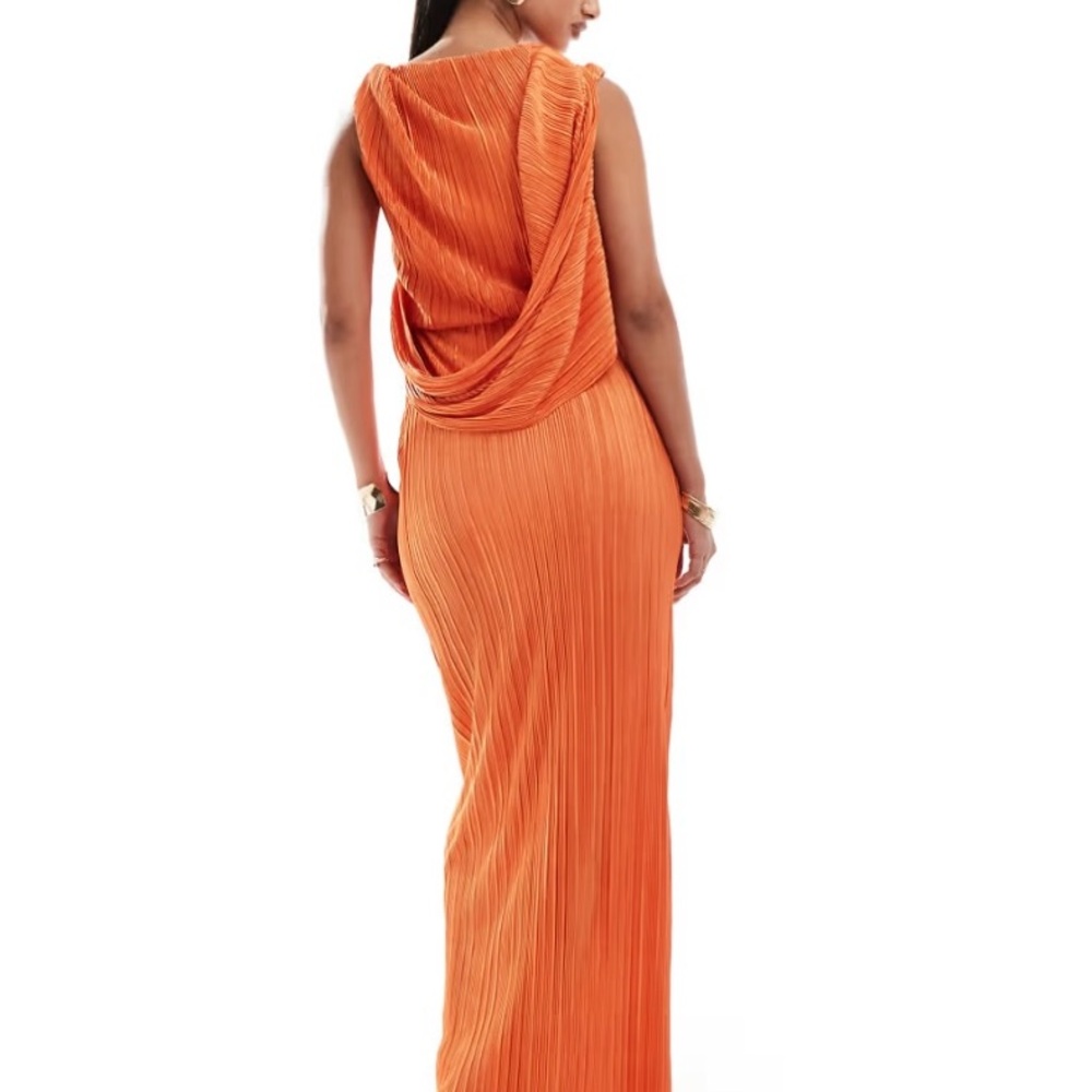 ASOS Sleeveless Midi Dress With Drape Sash Detail - Picture 10 of 10